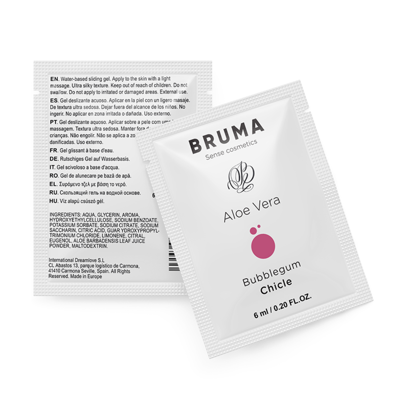 BRUMA - GEL LUBRIFIANT À L'ALOE VERA SAVEUR BUBBLEGUM 6 ML
