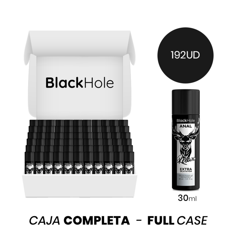 BLACK HOLE - 192 UNITÉS - DILATATION ANALE À BASE DE SILICONE 30 ML