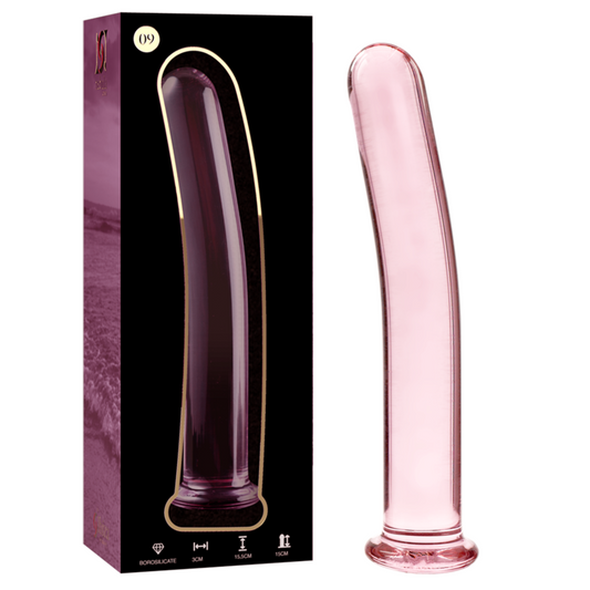 NEBULA SERIES BY IBIZA - MODÈLE 9 GODE EN VERRE BOROSILICATE ROSE 15.5 CM -O- 2.5 CM