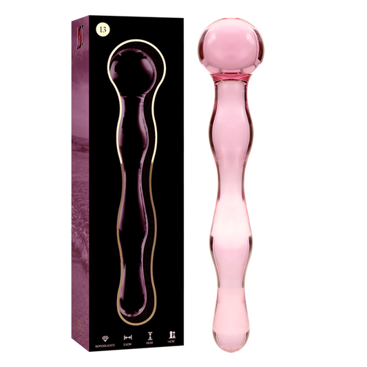 NEBULA SERIES BY IBIZA - MODÈLE 13 GODE EN VERRE BOROSILICATE ROSE 18 CM -O- 3.5 CM