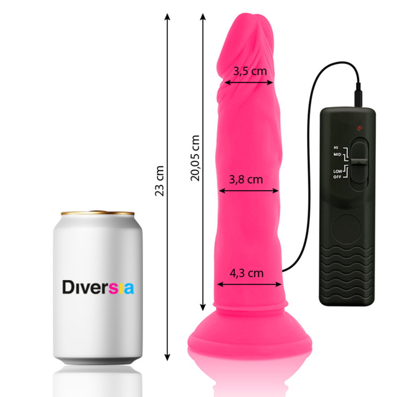 DIVERSIA - DILDO SOUPLE AVEC VIBRATION ROSE