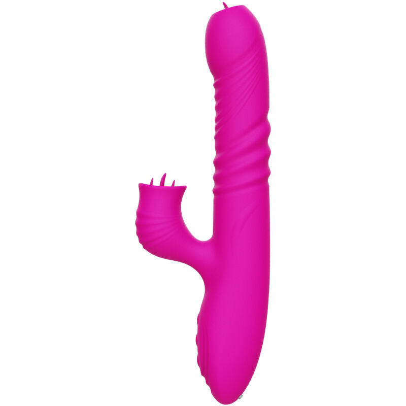 VIBROMASSEUR MULTIFONCTION DOUBLE LANGUE FANNY EFFET CHALEUR FUCHSIA