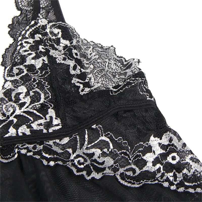 NUISETTE EN DENTELLE NOIRE ET ARGENTÉE