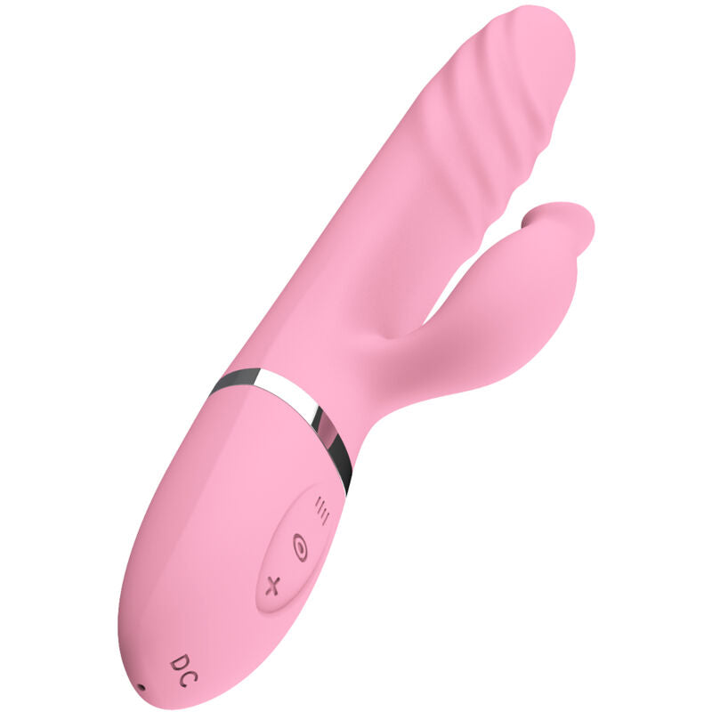 VIBROMASSEUR ET POUSSOIR AVEC LANGUE EFFET CHALEUR ROSE