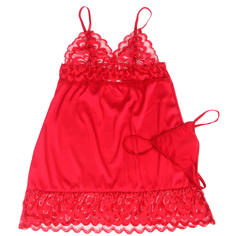 NUISETTE DENTELLE ROUGE DÉTAILS FLORALES