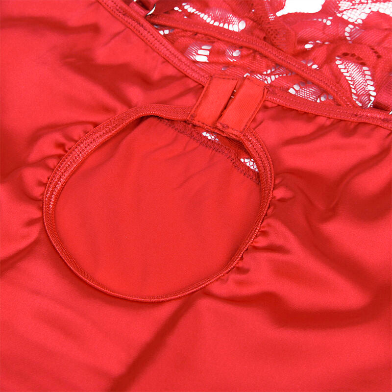 NUISETTE DENTELLE ROUGE DÉTAILS FLORALES