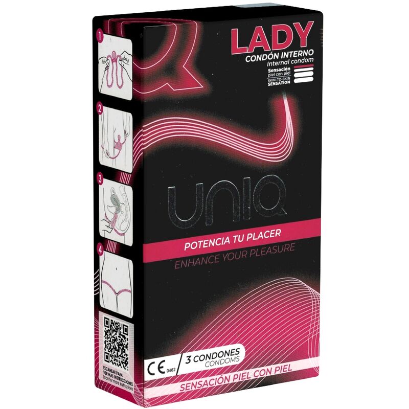 PRÉSERVATIFS FÉMININS SANS LATEX AVEC PORTE-JARRETELLES 3 UNITÉS