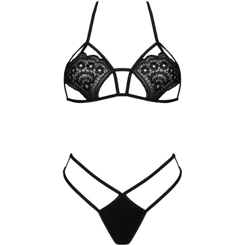 SOUTIEN-GORGE + STRING NOIR TAILLE UNIQUE
