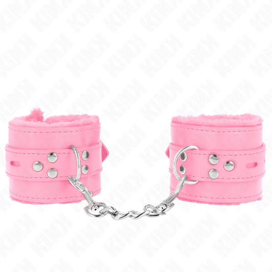 MENOTTES DOUBLÉS DE FOURRURE ROSE