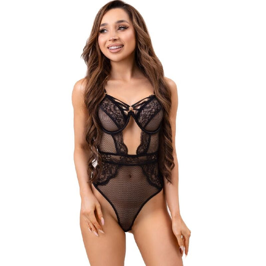 BODY PAULA AVEC DÉCORATIONS EN DENTELLE NOIR