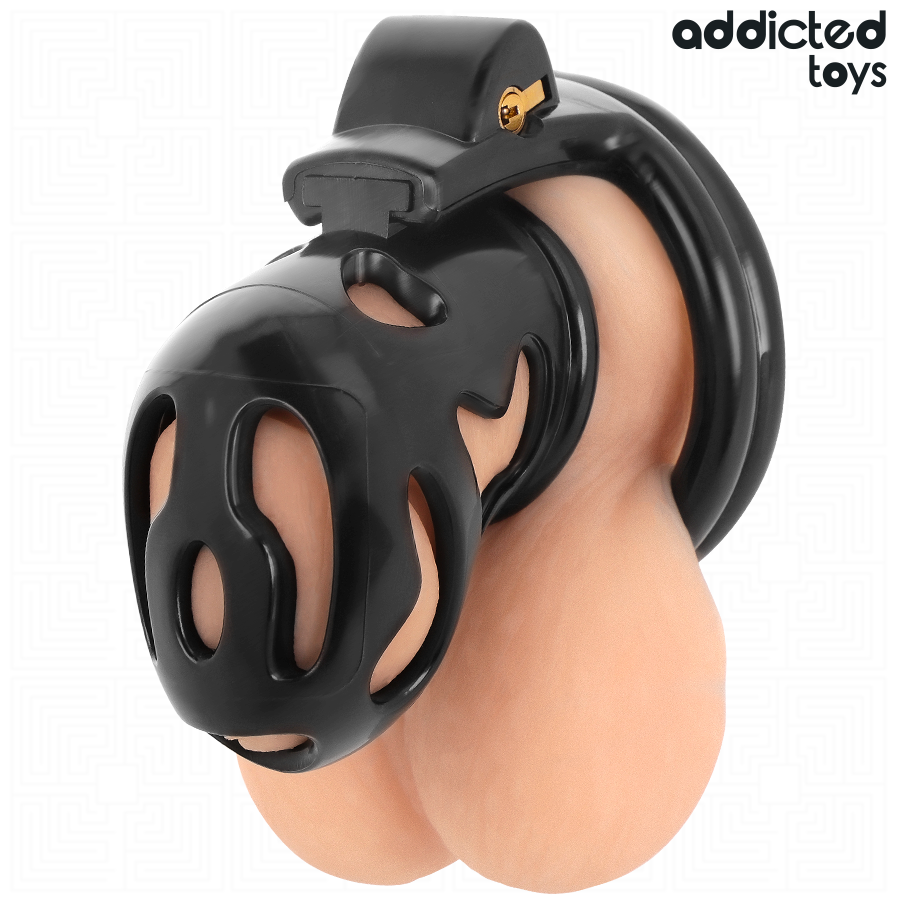 CAGE À PÉNIS CRYPTÉE VERROUILLÉE ET SCELLÉE 8 CM