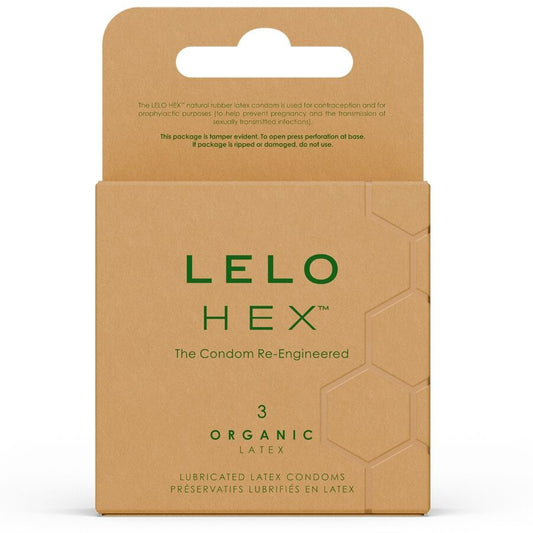 LELO - BOÎTE DE PRÉSERVATIFS HEX BIOLOGIQUES 3 UNITÉS