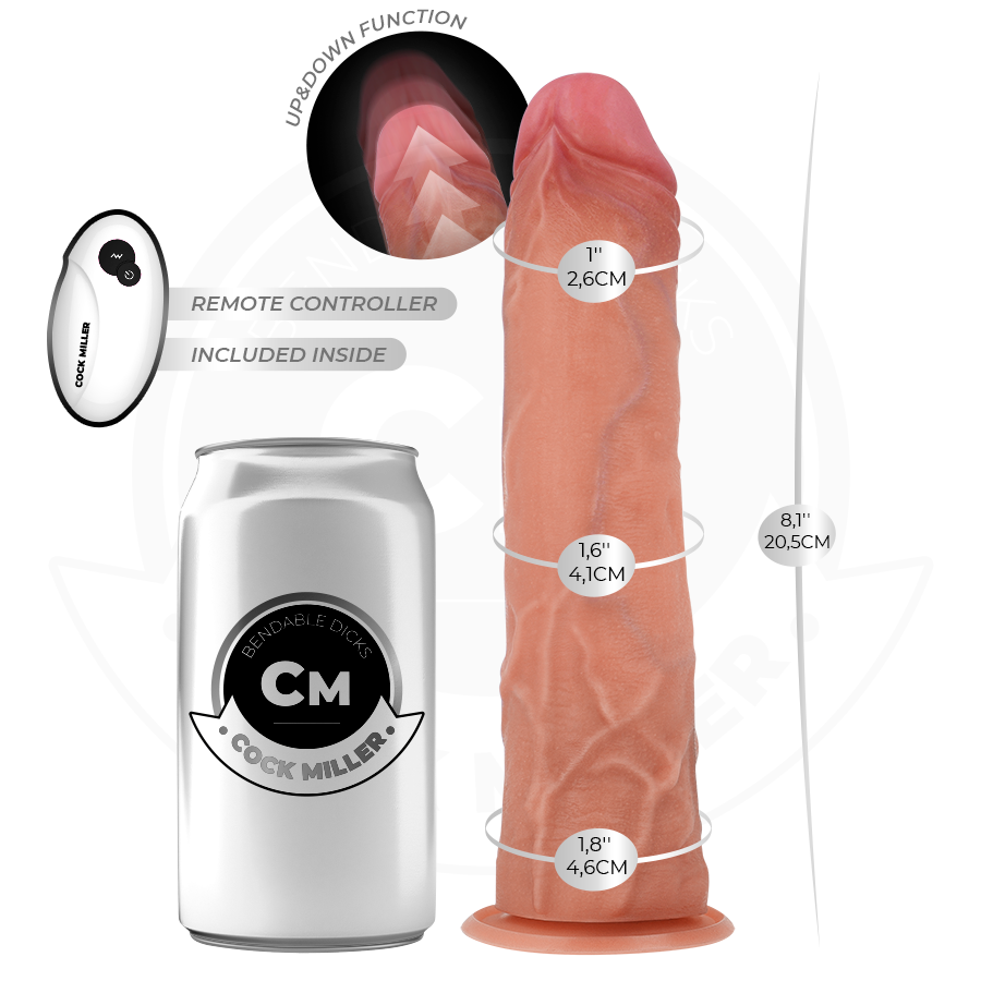 COCK MILLER - GODE HYPER-RÉALISTE À VENTOUSE ET À POUSSÉE 20,5 CM