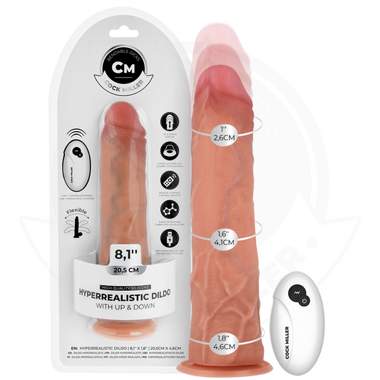 COCK MILLER - GODE HYPER-RÉALISTE À VENTOUSE ET À POUSSÉE 20,5 CM