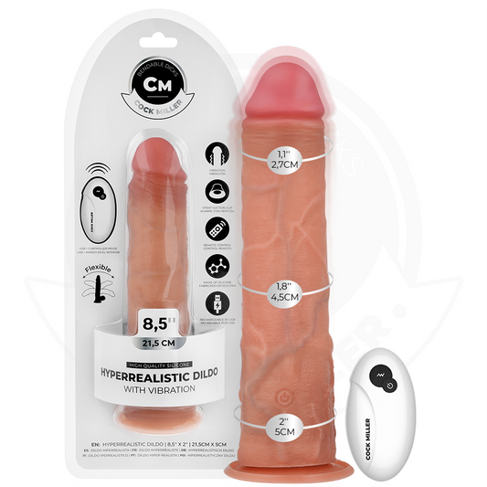COCK MILLER - GODE RÉALISTE À VENTOUSE ET VIBRATION 21,5 CM