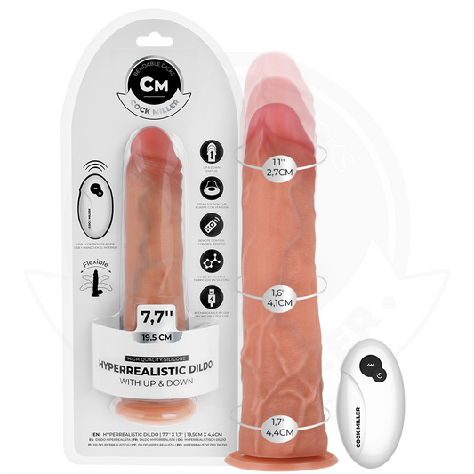 COCK MILLER - GODE HYPER-RÉALISTE À VENTOUSE ET À POUSSÉE 19,5 CM