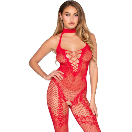 LEG AVENUE - BODYSTOCKING SANS FOURCHE ROUGE - TAILLE UNIQUE