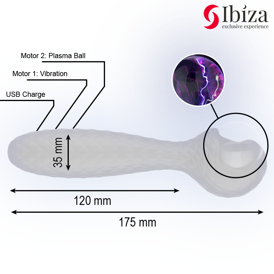 IBIZA - VIBROMASSEUR ET STIMULATEUR À PLASMA SPHERE