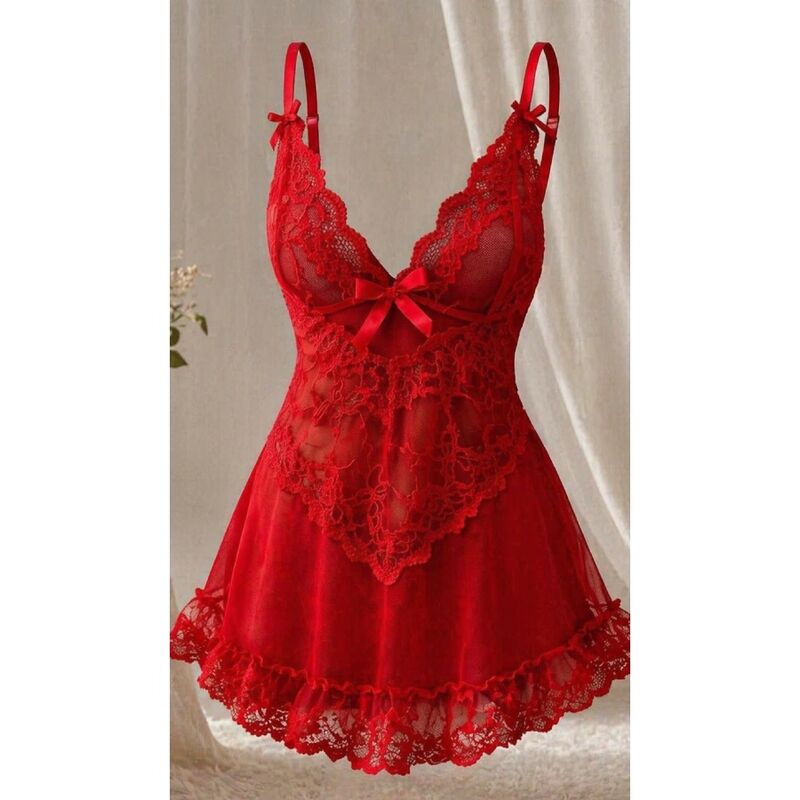 LIVCO CORSETTI FASHION - ENSEMBLE NUISETTE + STRING ROUGE