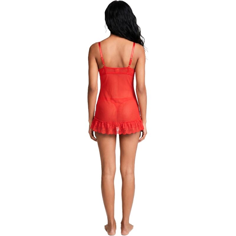 LIVCO CORSETTI FASHION - ENSEMBLE NUISETTE + STRING ROUGE