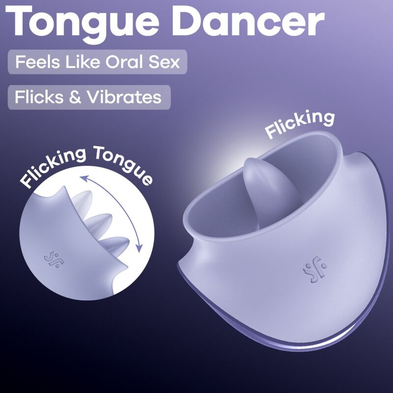 SATISFYER - TONGUE DANCER STIMULATEUR CLITORIAL AVEC VIBRATIONS ET PULSATIONS