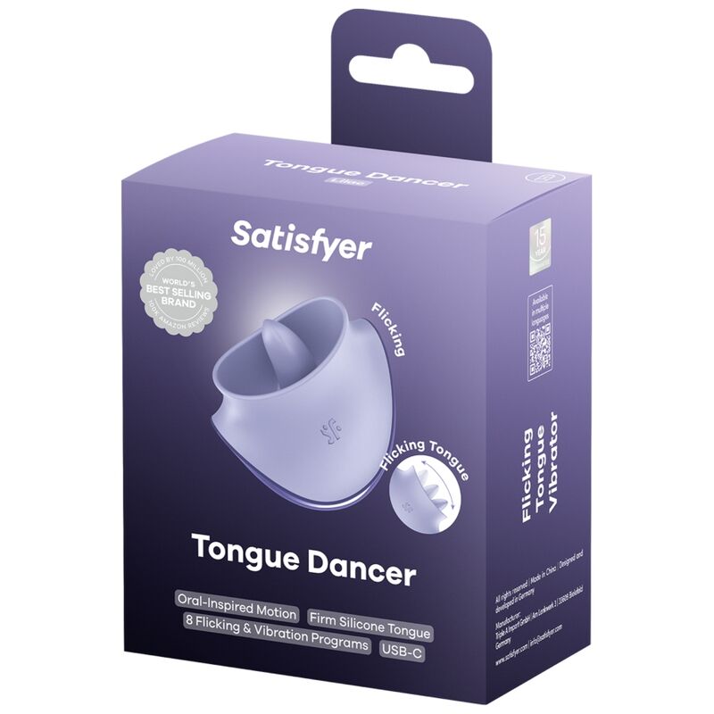 SATISFYER - TONGUE DANCER STIMULATEUR CLITORIAL AVEC VIBRATIONS ET PULSATIONS