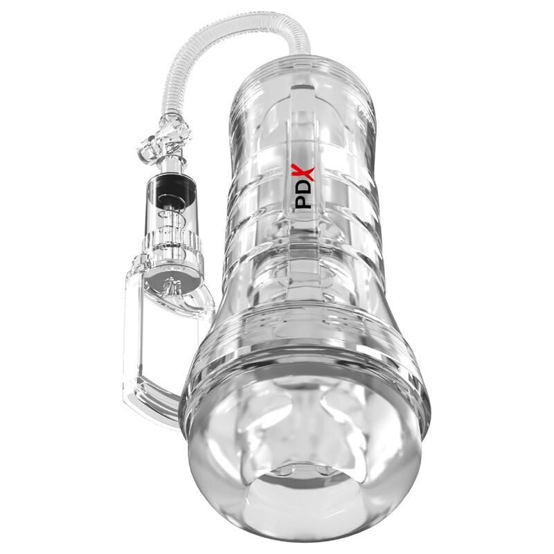PDX ELITE - MASTURBATEUR TRANSPARENT AVEC POMPE D'ASPIRATION 27,3 CM