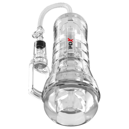 PDX ELITE - MASTURBATEUR TRANSPARENT AVEC POMPE D'ASPIRATION 27,3 CM