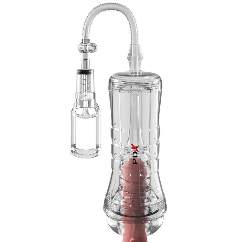 PDX ELITE - MASTURBATEUR TRANSPARENT AVEC POMPE D'ASPIRATION 27,3 CM