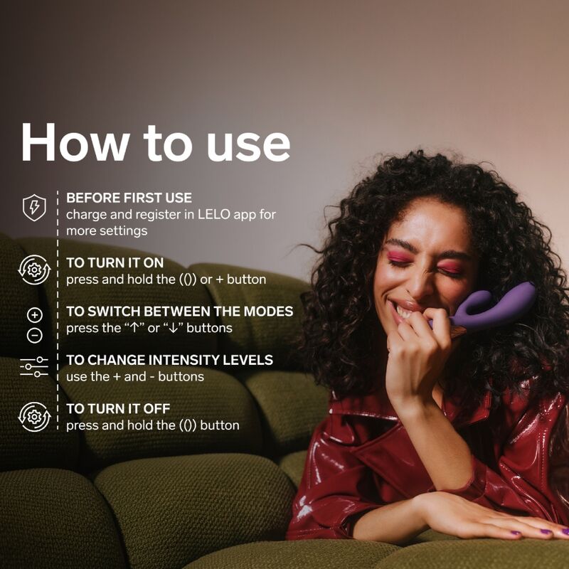 LELO - INA THRUST RABBIT VIBROMASSEUR À POUSSÉE VIOLET