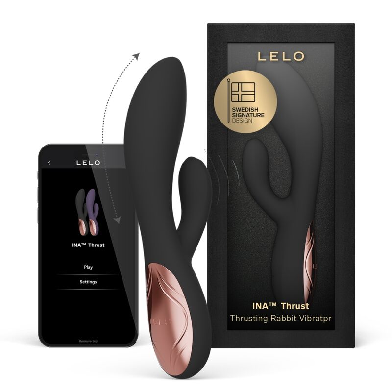 LELO - INA THRUST RABBIT VIBROMASSEUR À POUSSÉE NOIR
