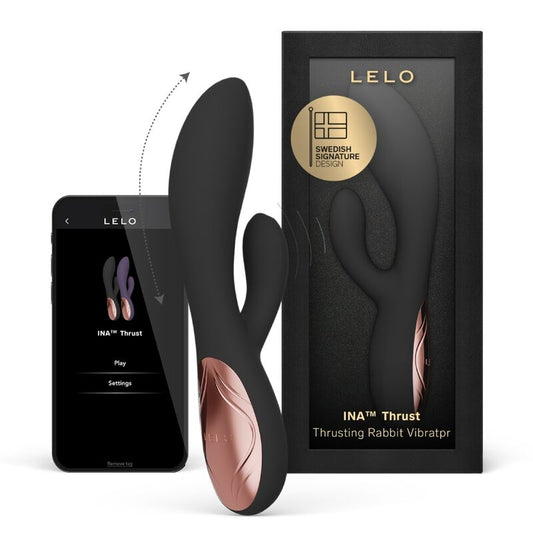 LELO - INA THRUST RABBIT VIBROMASSEUR À POUSSÉE NOIR