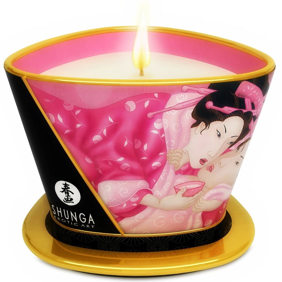 SHUNGA - BOUGIE DE MASSAGE ROSES APHRODISIAQUES 170 ML