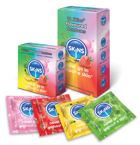 SKINS - PRESERVATIFS SAVEURS PAQUET DE 12