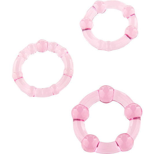ENSEMBLE DE 3 ANNEAUX PÉNIS ROSE