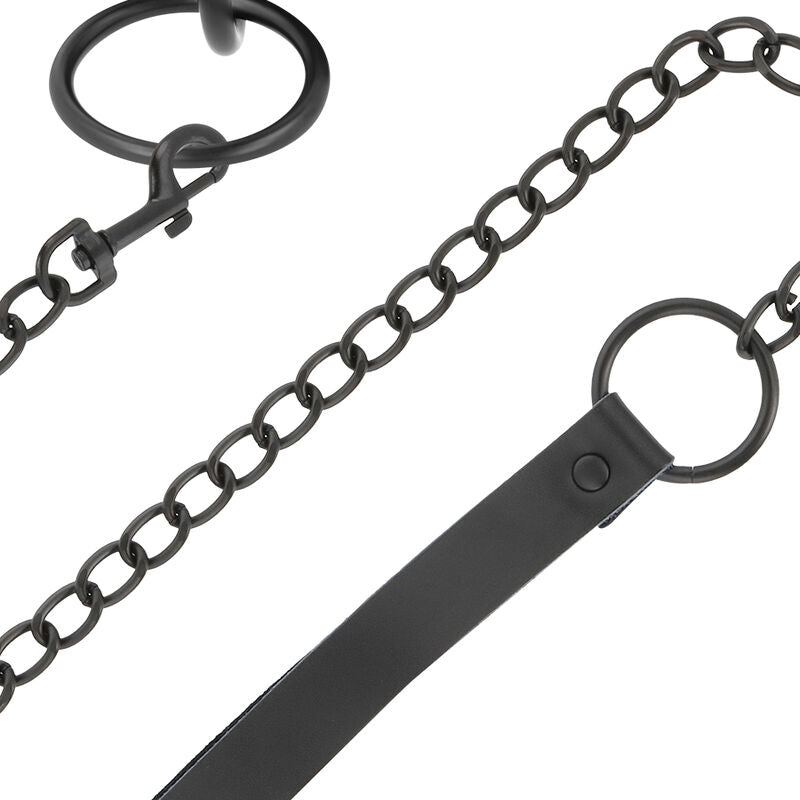 COLLIER NOIR AVEC CHAÎNE