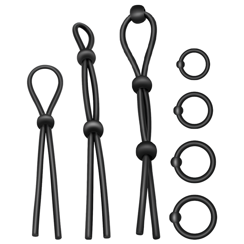 ADDICTED TOYS - ENSEMBLE D'ANNEAUX PÉNIS FLEXIBLE EN SILICONE 7 PIÈCES